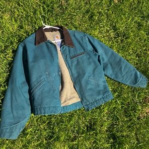 Carhartt Lined Teal Jacket with Collar
